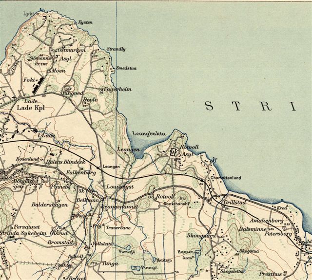 Fagerheim på kart fra 1934
